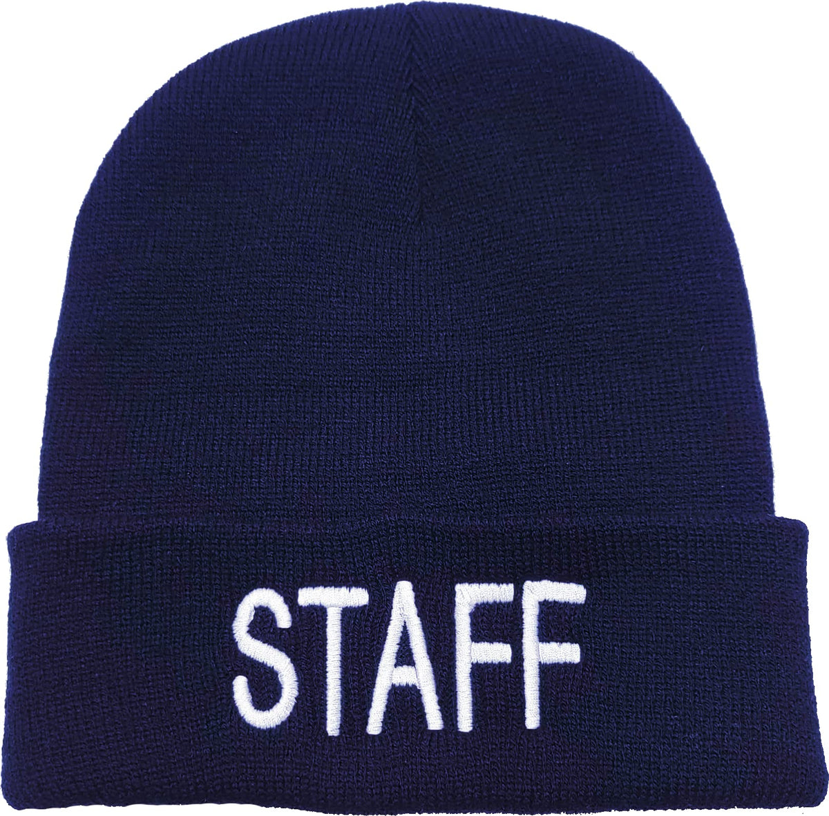 STAFF Large Embroidered Beanie Fleece Lined Watch Cap STAFF Warm Winter Work Uniform Hat