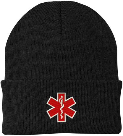 EMS EMT Emergency Medical Star of Life Embroidered Knit Winter Acrylic Unisex Watch Cap Hat
