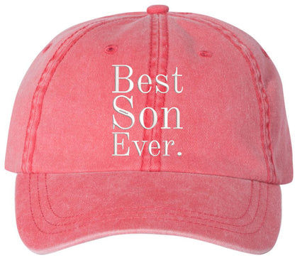 Best Son Ever Embroidered Hat | Adjustable Baseball Cap Gift for Son | Casual Washed Cotton Everyday Headwear