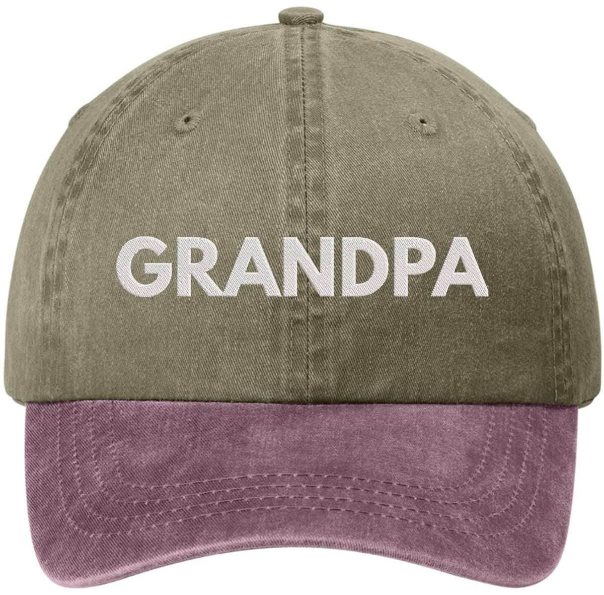 Grandpa Embroidered Baseball Cap | 100% Cotton Twill Two Tone Grandfather Fathers Day Hat