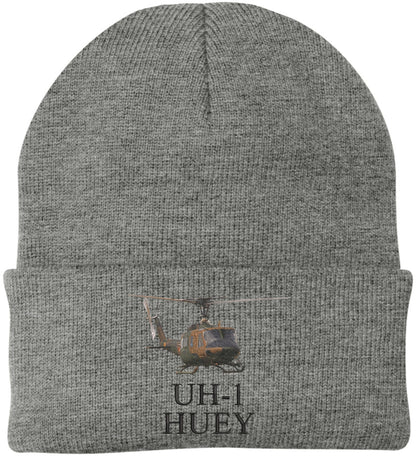 UH-1 Huey Embroidered Beanie USA Military Helicopter Aviation Acrylic Knit Cap
