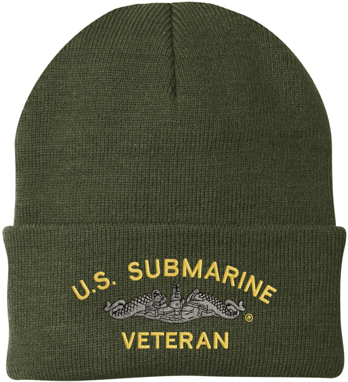 U.S. Submarine Veteran Embroidered Beanie Navy Veteran Knit Cuffed Hat