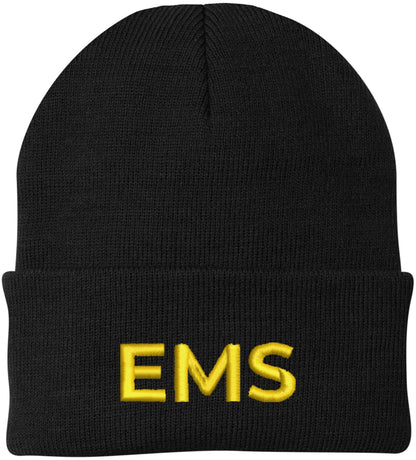 EMS Embroidered Beanie | Emergency Medical Services Paramedics First Responders Skull Cap | 100% Acrylic Hat