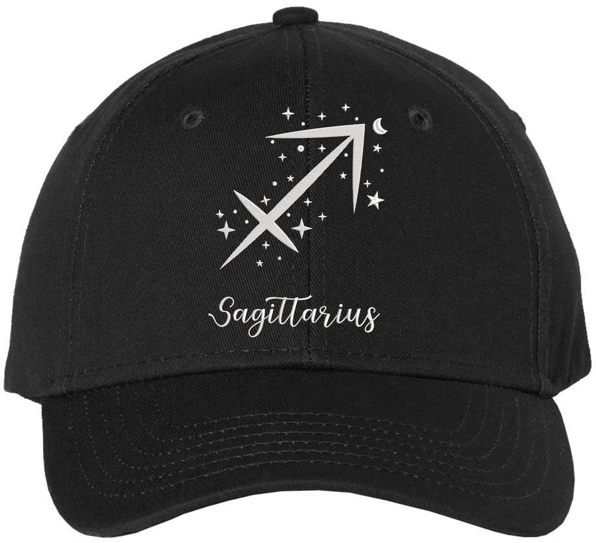 Zodiac Signs Embroidered Baseball Hat | Adjustable Astrology Horoscope Monthly Symbols Designs Structured Cap, Black