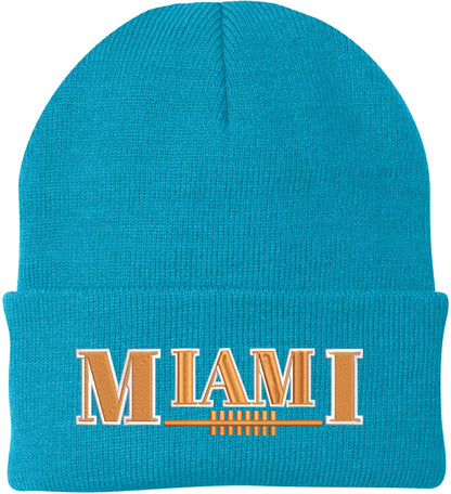 USA Football League City Embroidered Beanie National US Footballs Colors Game Day Winter Warm Watch Cap