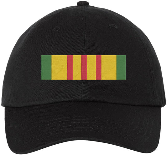 Vietnam Service Ribbon Embroidery Dad Hat | USA Military Army Patriotic 100% Cotton Baseball Cap