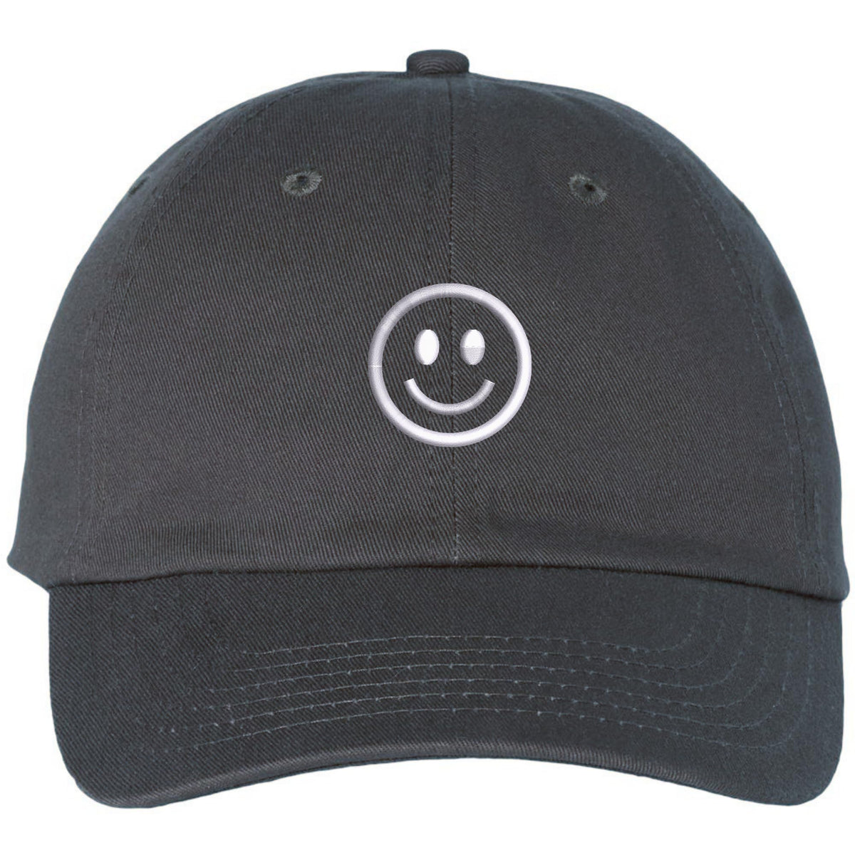 SMILEY FACE Adjustable Dad Cap Unstructured Face Trendy Unisex Preppy Hat