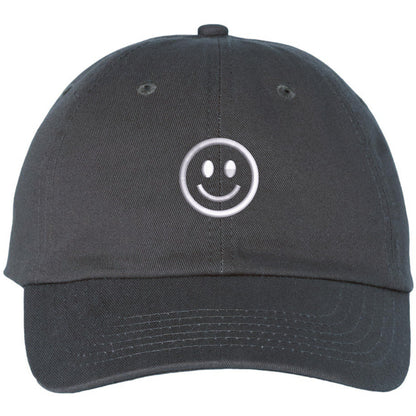 SMILEY FACE Adjustable Dad Cap Unstructured Face Trendy Unisex Preppy Hat