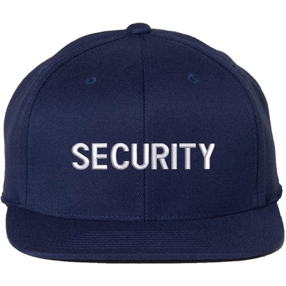 Premium SECURITY Snapback Hat | Small Embroidery Adjustable Flat Bill Cap for Security Officers & Guards