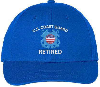 U.S. Coast Guard Retired Embroidered Baseball Cap | USA Veteran Military Nautical Service Dad Hat Unisex Gift