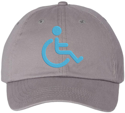 Handicapped Embroidered Dad Hat | Wheelchair Accessibility Disabled Handicap Awareness Baseball Cap for Adults