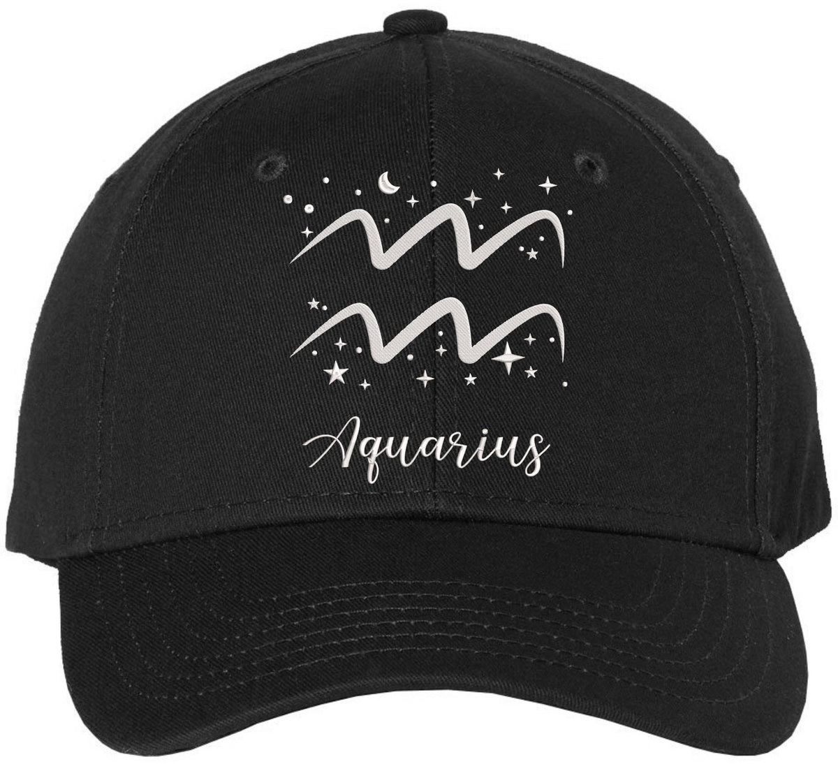 Zodiac Signs Embroidered Baseball Hat | Adjustable Astrology Horoscope Monthly Symbols Designs Structured Cap, Black