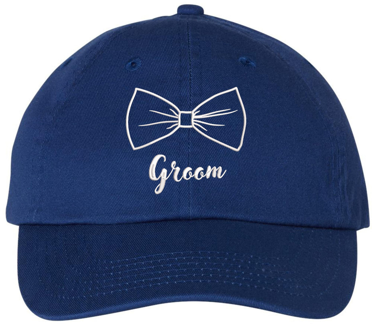 Groom Wedding Baseball Cap | Embroidered Bow Tie Design | Adjustable Snapback Hat for Bachelor Parties
