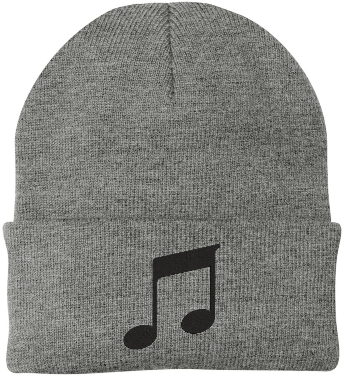 Music Note Embroidered Beanie Knit Cuffed Cap Music Lover Hat Musician Gift