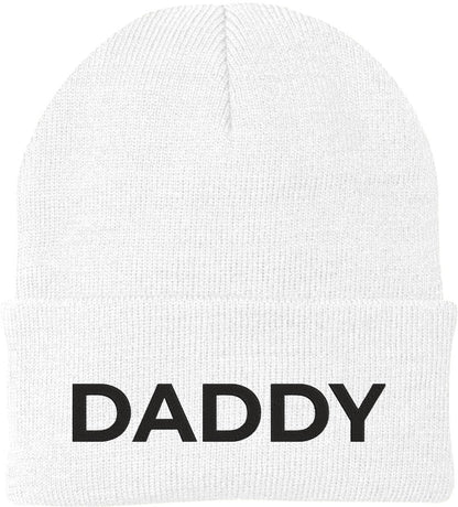 Daddy Embroidered Beanie | Bold Acrylic Knit Winter Hat | Casual Father's Day Skull Cap for Dad