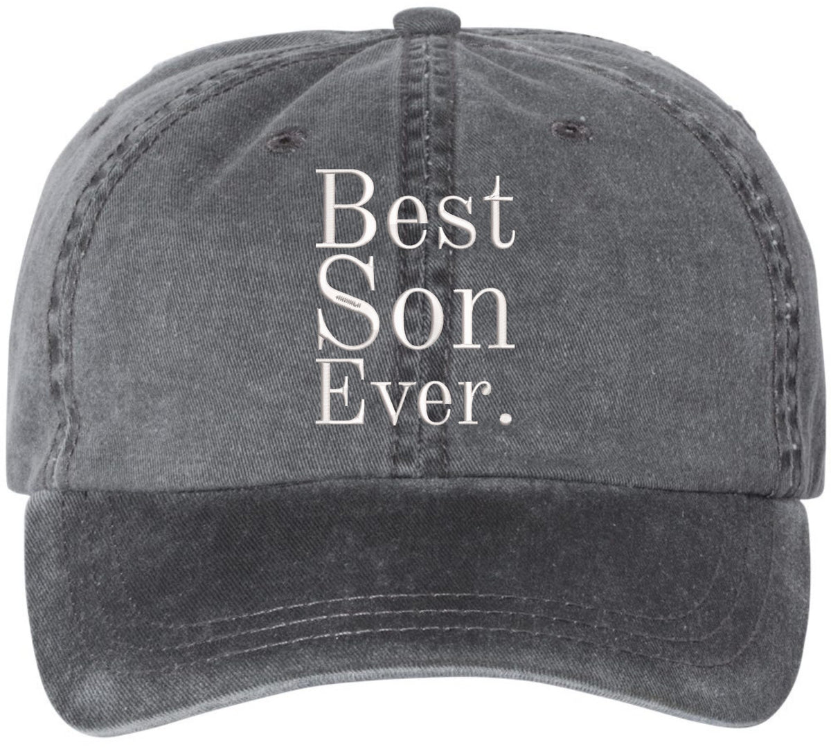 Best Son Ever Embroidered Hat | Adjustable Baseball Cap Gift for Son | Casual Washed Cotton Everyday Headwear