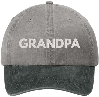 Grandpa Embroidered Baseball Cap | 100% Cotton Twill Two Tone Grandfather Fathers Day Hat