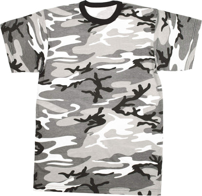 Tactical Camouflage T-Shirt Army Fashion Color Camo Military Crewneck Short Sleeve Top Tee Shirt