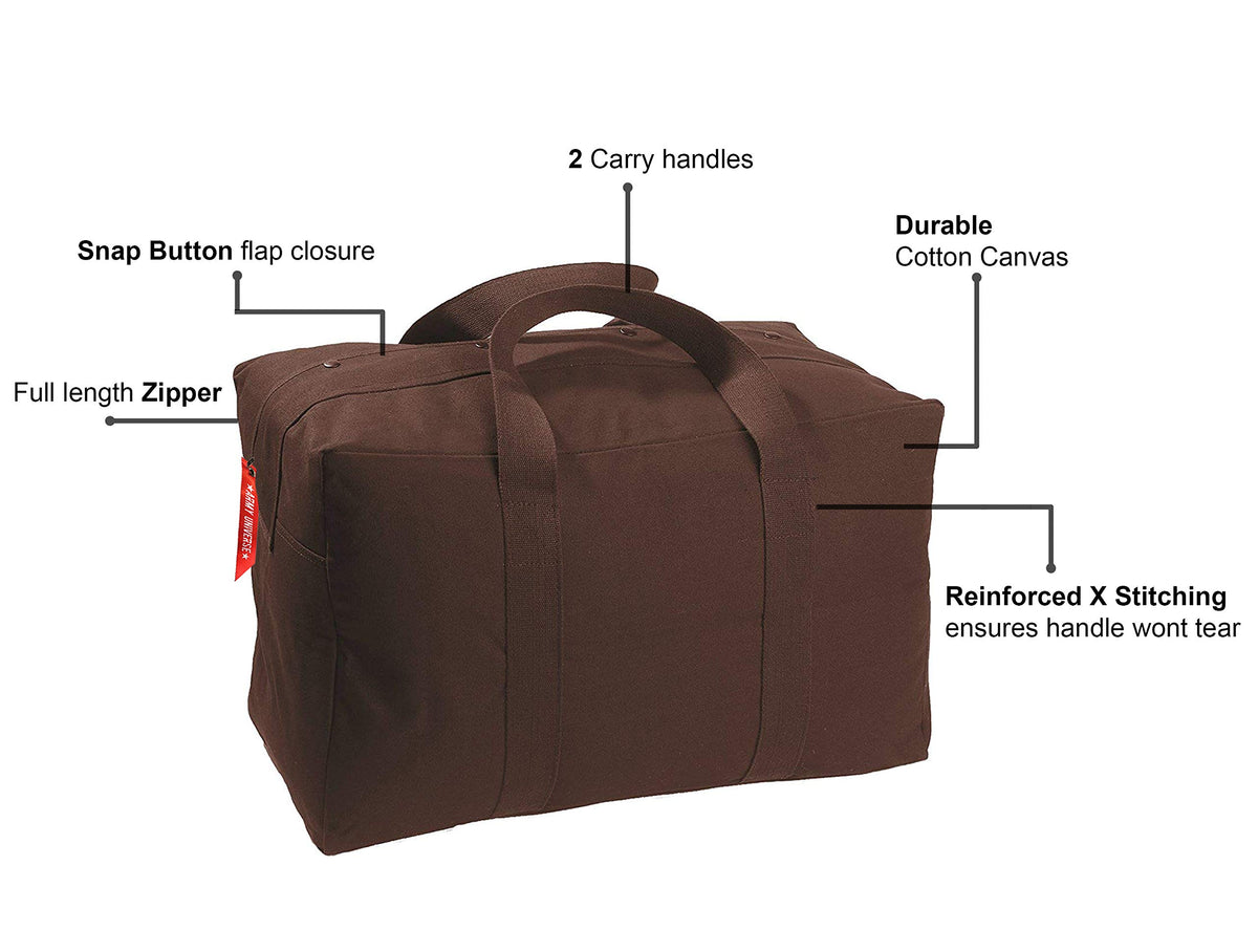 Tactical Parachute Cargo Bag Heavy Duty Canvas Carry Duffle Simple Solid Spacious Gear Bag