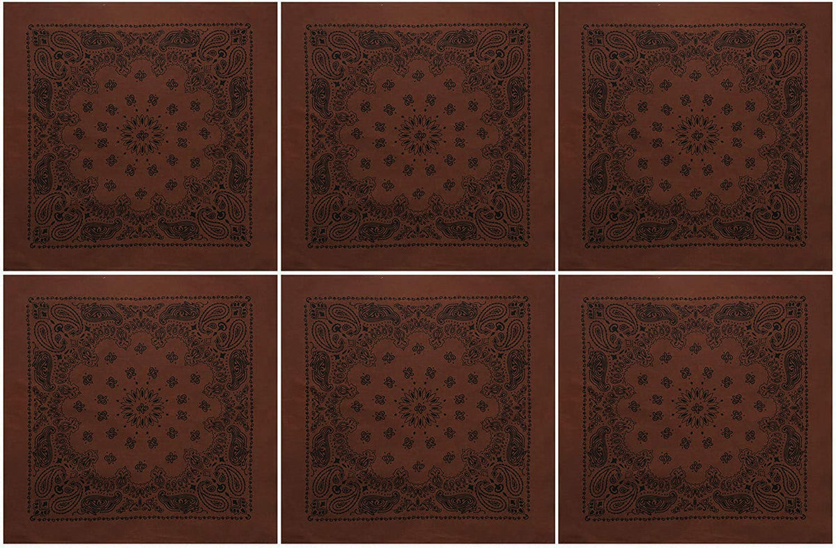 Trainmen Paisley 27" Jumbo Military Bandana Head Scarf Do-rag 100% Cotton Bandanna Face Cover 6-Pack