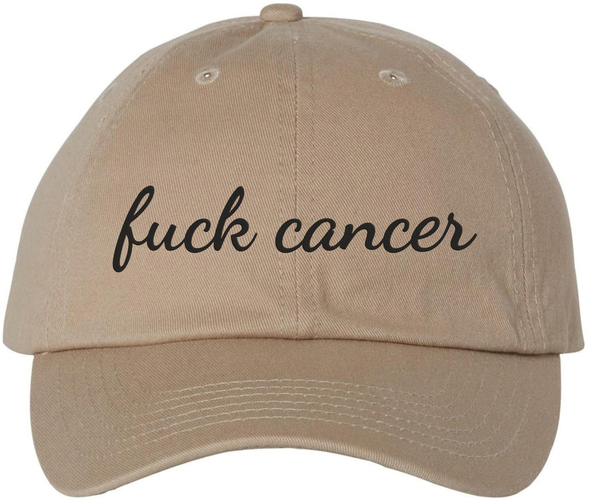 Fuck Cancer Embroidered Baseball Cap | Anti-Cancer Awareness Cotton Dad Hat Support Cancer Fighters & Survivors