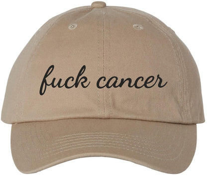 Fuck Cancer Embroidered Baseball Cap | Anti-Cancer Awareness Cotton Dad Hat Support Cancer Fighters & Survivors