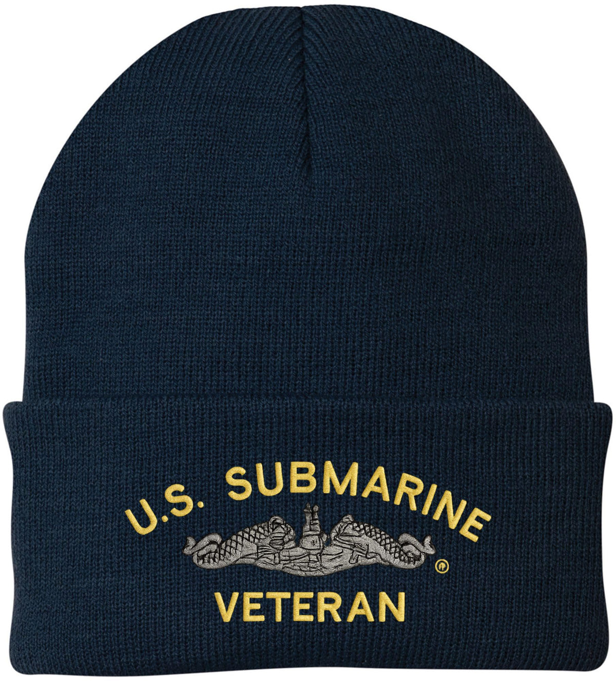 U.S. Submarine Veteran Embroidered Beanie Navy Veteran Knit Cuffed Hat