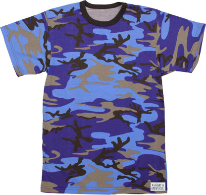 Tactical Camouflage T-Shirt Army Fashion Color Camo Military Crewneck Short Sleeve Top Tee Shirt