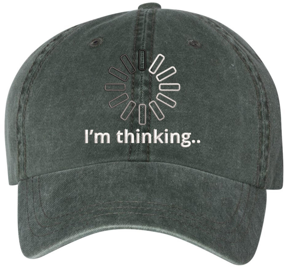 I'm Thinking Please Wait Embroidered Vintage Baseball Cap Washed Denim Adjustable Funny Dad Hat