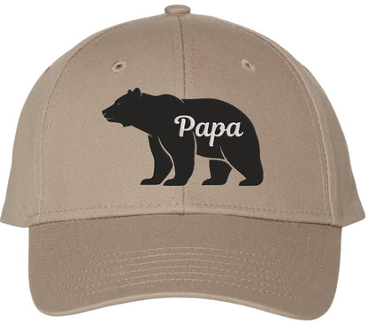 Papa Bear Embroidered Baseball Cap Casual Mid Profile Dad Hat Father’s Day Gift