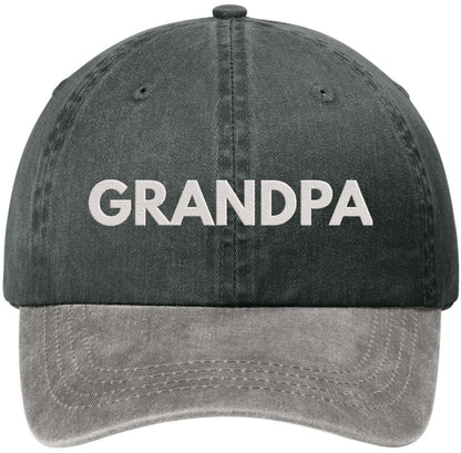 Grandpa Embroidered Baseball Cap | 100% Cotton Twill Two Tone Grandfather Fathers Day Hat