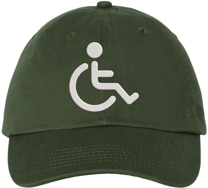 Handicapped Embroidered Dad Hat | Wheelchair Accessibility Disabled Handicap Awareness Baseball Cap for Adults
