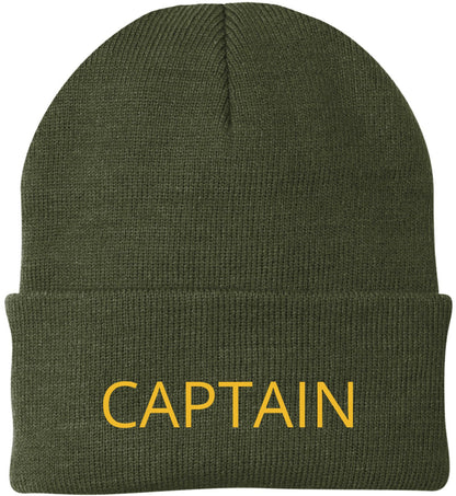 Captain Embroidered Beanie | USA Military Army Warm & Comfortable Winter Knit Hat for Men and Women