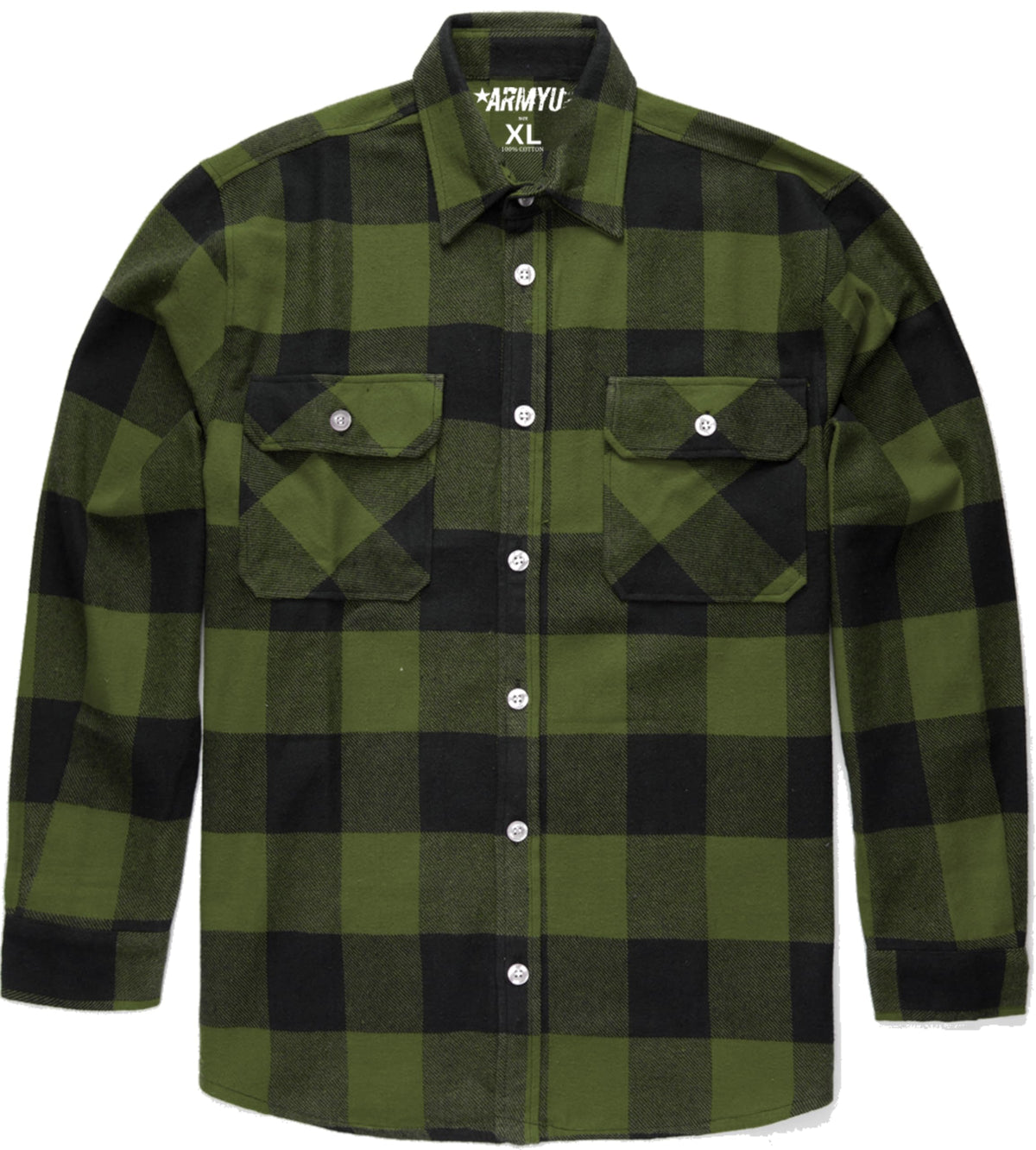 Extra Heavyweight Buffalo Plaid Flannel Shirt Cotton Outdoor Work Button Down Men's Shirt