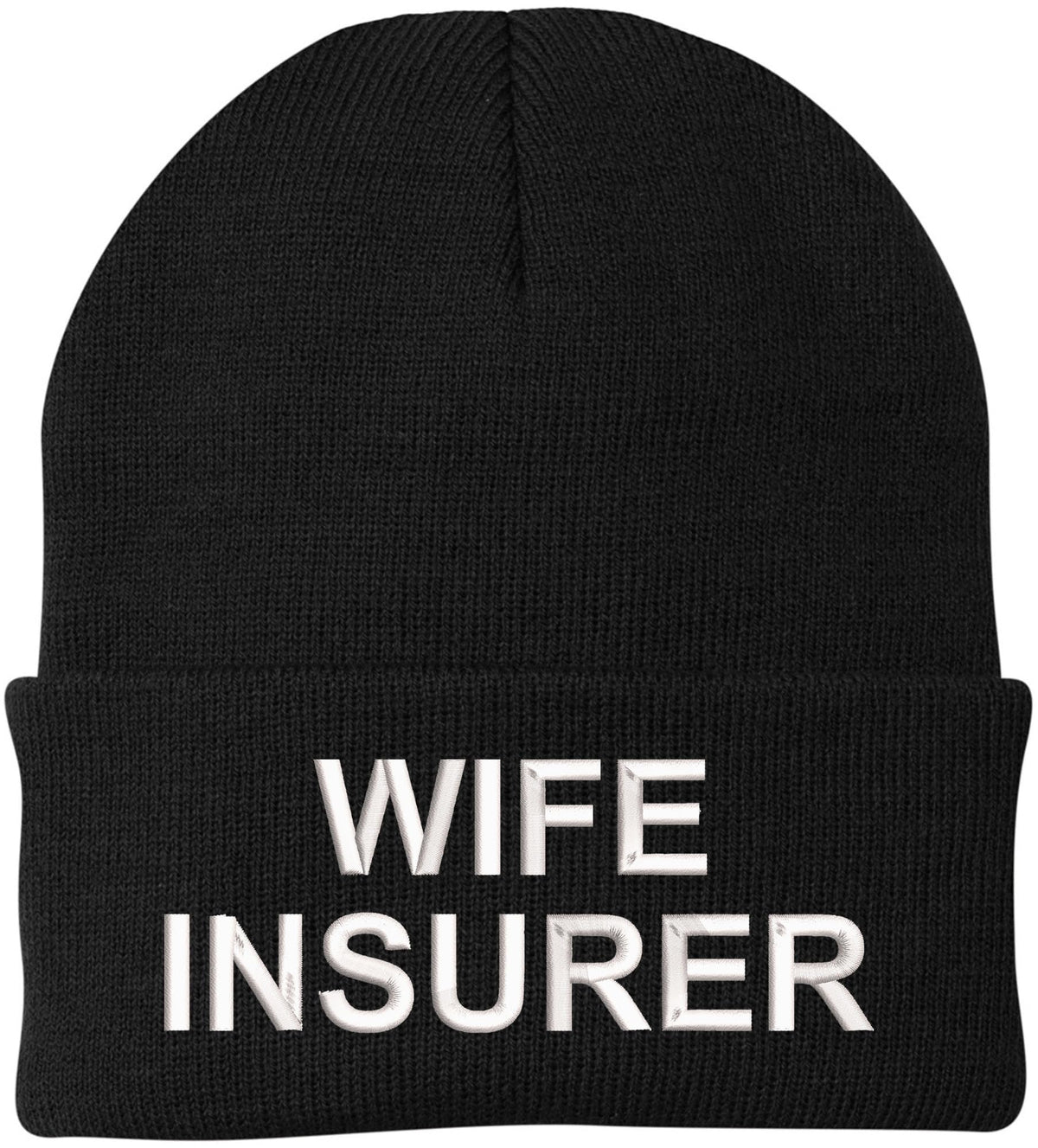 Wife Insurer Embroidered Beanie Hat | Funny Acrylic Warm Skull Cap for Husbands and Boyfriends