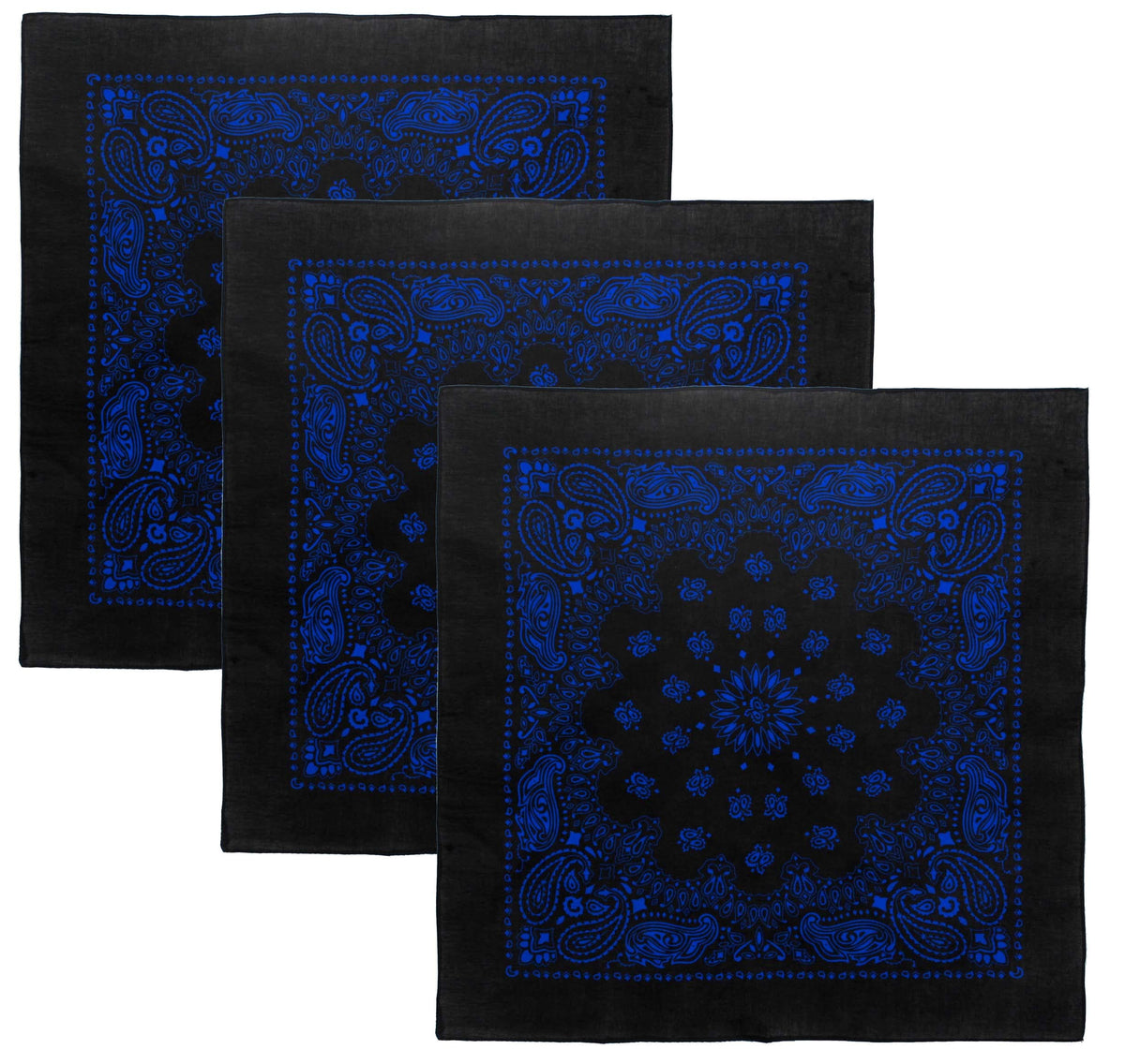 Trainmen Paisley 27" Jumbo Military Bandana Head Scarf Do-rag 100% Cotton Bandanna Face Cover 3-Pack