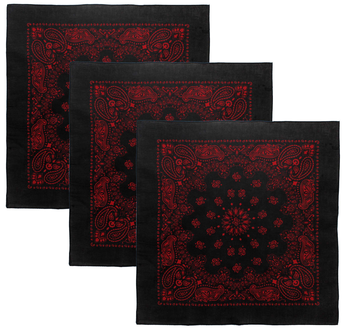 Trainmen Paisley 27" Jumbo Military Bandana Head Scarf Do-rag 100% Cotton Bandanna Face Cover 3-Pack