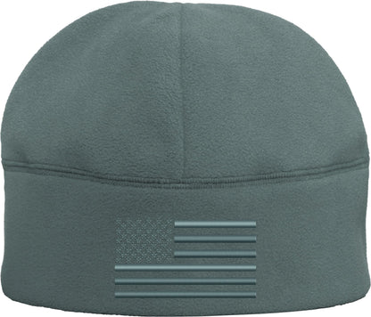 Polar Fleece Watch Cap with Embroidered US American Flag, USA Tactical Beanie Warm Winter Skull Hat