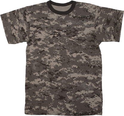 Tactical Camouflage T-Shirt Army Fashion Color Camo Military Crewneck Short Sleeve Top Tee Shirt