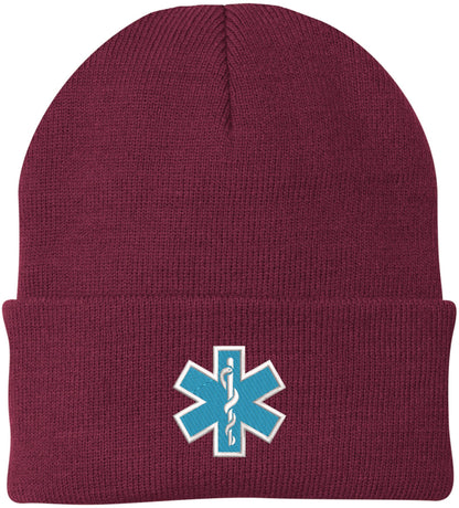 EMS EMT Emergency Medical Star of Life Embroidered Knit Winter Acrylic Unisex Watch Cap Hat