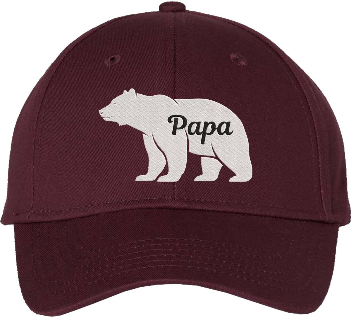 Papa Bear Embroidered Baseball Cap Casual Mid Profile Dad Hat Father’s Day Gift
