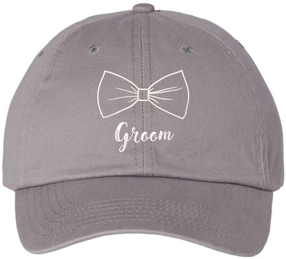 Groom Wedding Baseball Cap | Embroidered Bow Tie Design | Adjustable Snapback Hat for Bachelor Parties