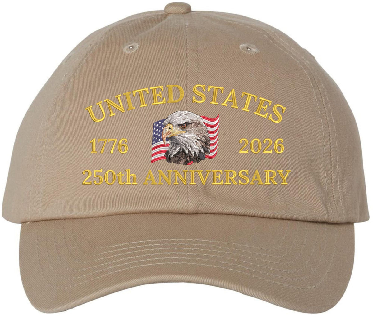 United States 250th Anniversary Low Profile Cap | 1776-2026 USA Bald Eagle Flag Country Baseball Dad Hat