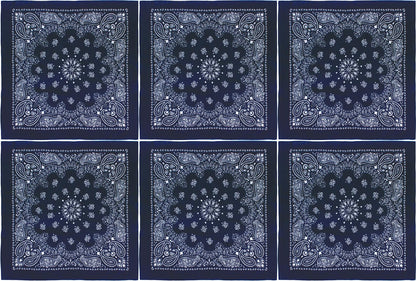 Trainmen Paisley 27" Jumbo Military Bandana Head Scarf Do-rag 100% Cotton Bandanna Face Cover 6-Pack