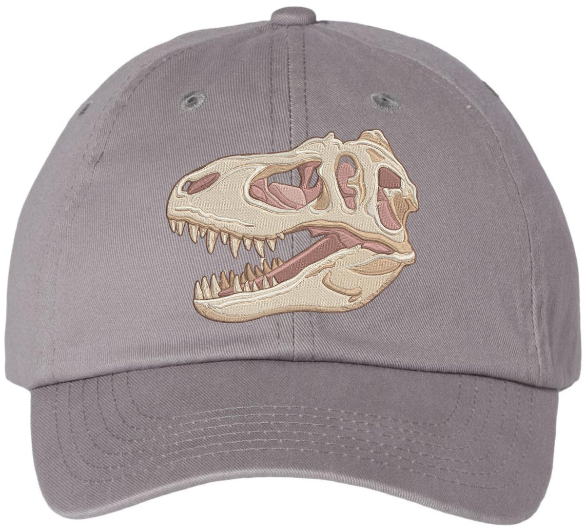T-Rex Skull Embroidered Baseball Cap Dinosaur Fossil Adjustable Dad Hat