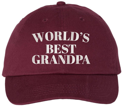 World’s Best Grandpa Embroidered Dad Hat Grandpa Gift Father’s Day Classic Baseball Style Cap