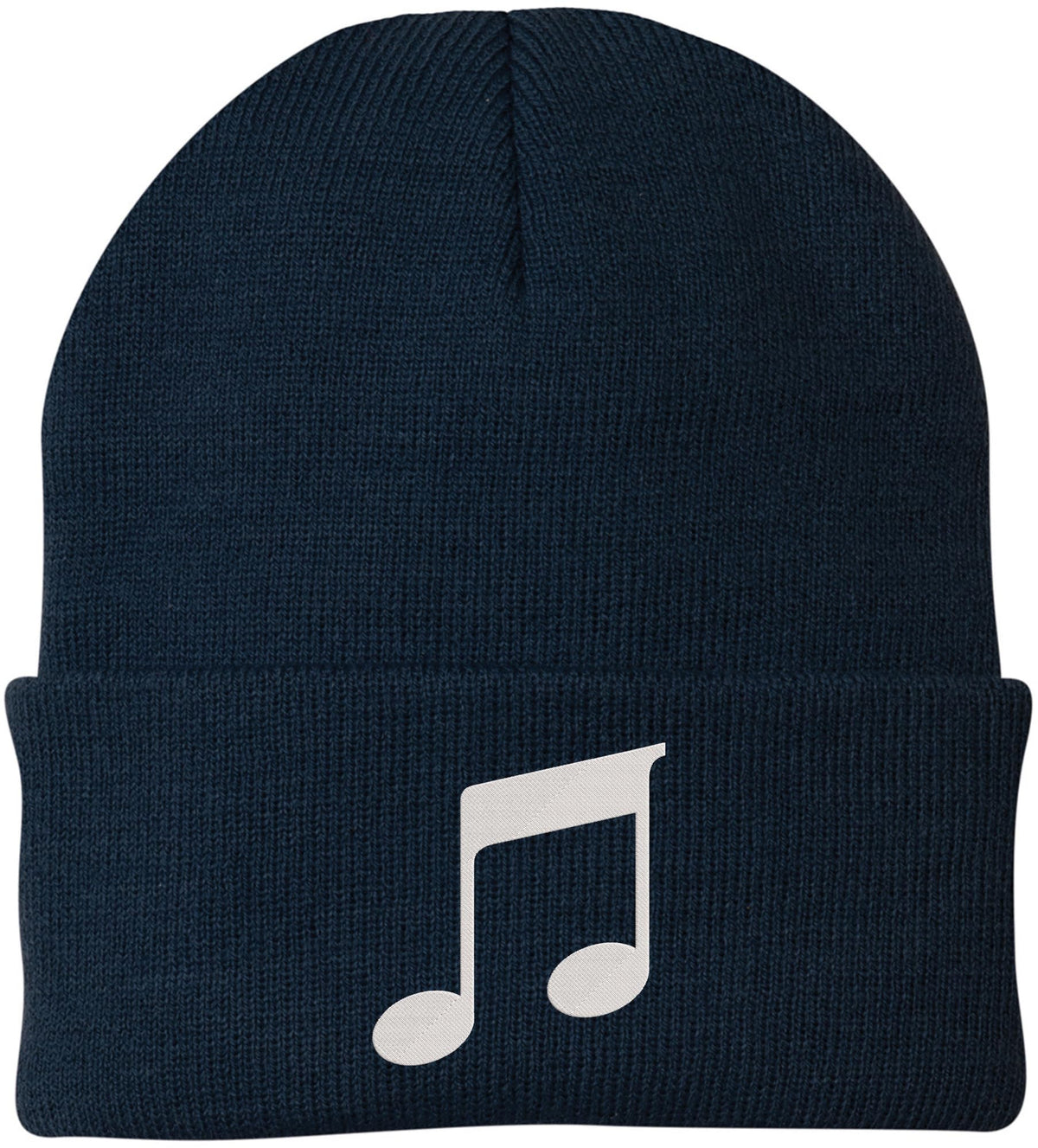 Music Note Embroidered Beanie Knit Cuffed Cap Music Lover Hat Musician Gift