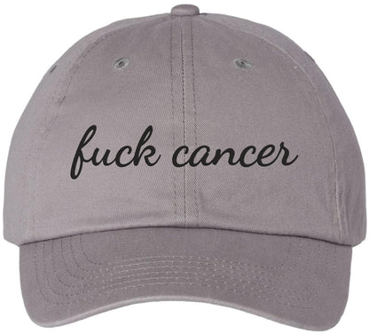 Fuck Cancer Embroidered Baseball Cap | Anti-Cancer Awareness Cotton Dad Hat Support Cancer Fighters & Survivors