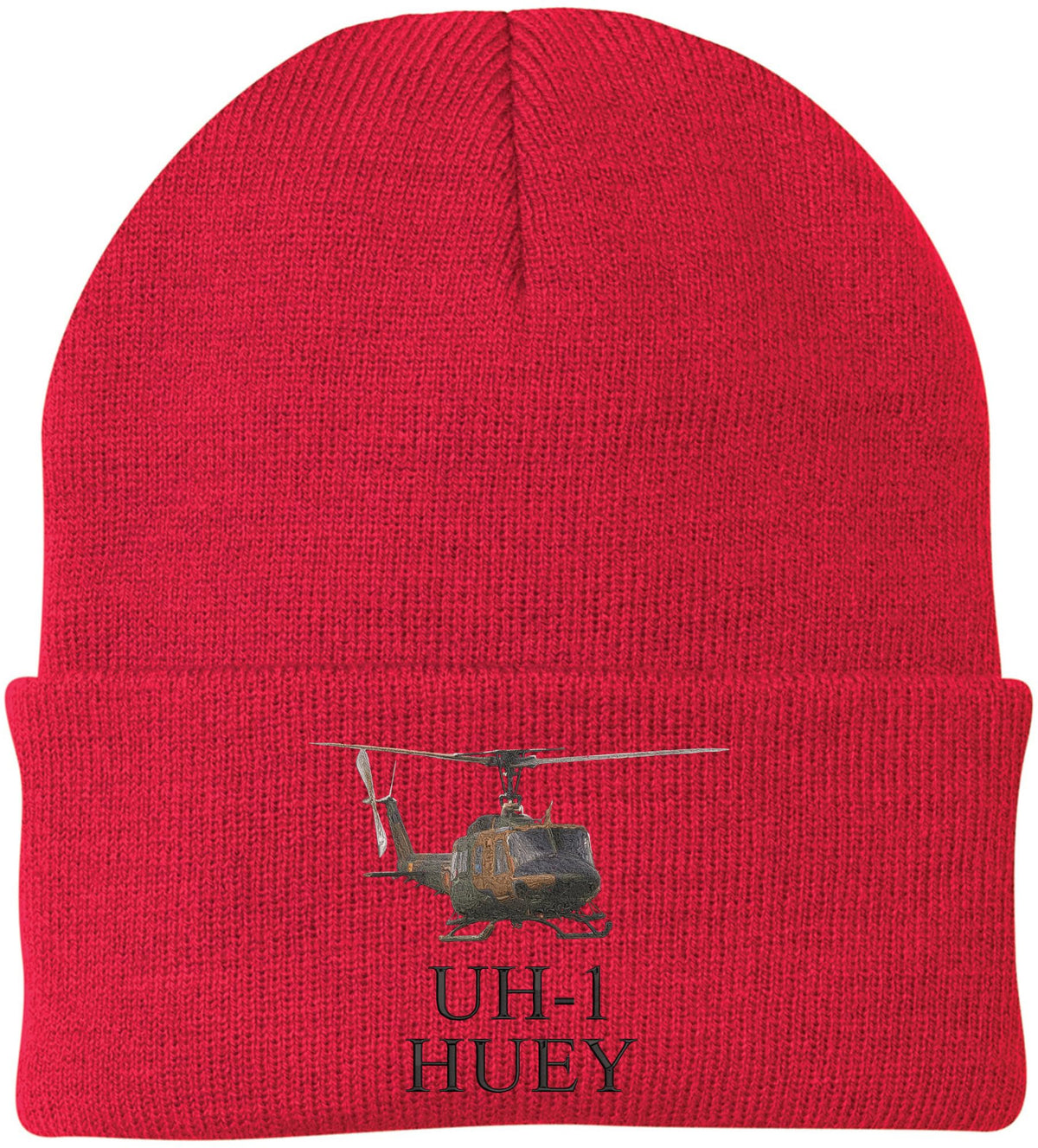 UH-1 Huey Embroidered Beanie USA Military Helicopter Aviation Acrylic Knit Cap