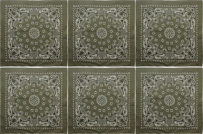 Trainmen Paisley 27" Jumbo Military Bandana Head Scarf Do-rag 100% Cotton Bandanna Face Cover 6-Pack